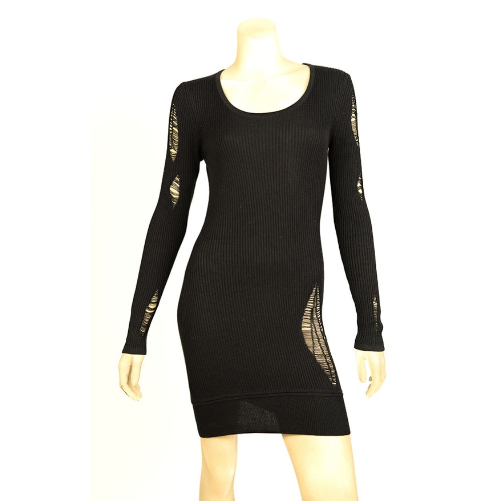 MIKE & CHRIS SWEATER DRESS TUNIC SZ M BLACK